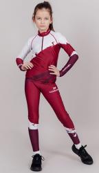 NSJ434054 Детский Раздельный лыжный гоночный комбинезон NordSki Premium Wine-White 2020 купить в Воронеже