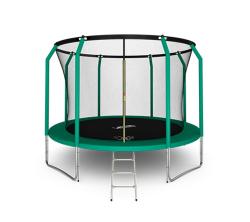 Батут премиум 12FT с внутренней страховочной сеткой и лестницей (Dark green) ARLAND купить в Воронеже