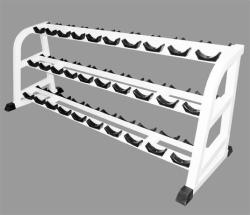 Стойка для хранения проффесиональных гантелей на 15 пар трехярусная MB Barbell MB 1.19 купить в Воронеже