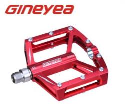 Педали GINEYEA M302, каленая ось, цвет красный купить в Воронеже