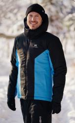 NSM760170 Утеплённая прогулочная куртка Nordski Base Black/Blue мужская купить в Воронеже