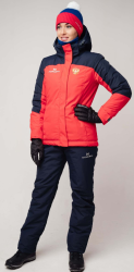 Премиальный теплый зимний костюм Nordski Mount Red-Dark женский с высокой спинкой NSW530710-NSW216710 купить в Воронеже