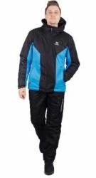 Утеплённый прогулочный лыжный костюм Nordski Base Black/Blue мужской NSM765170 = NSM760170-NSM201100 купить в Воронеже