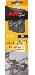 Цепь MAYA P30 116зв. 1/2 х 3/32, 5-7ск. для спорт.вел., с замком, совмест.с KMC Z33 купить в Воронеже