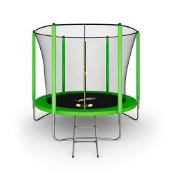 Батут ARLAND  8FT с внутренней страховочной сеткой и лестницей зеленый купить в Воронеже