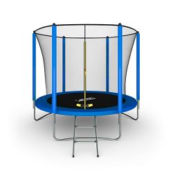 Батут ARLAND  8FT с внутренней страховочной сеткой и лестницей синий купить в Воронеже