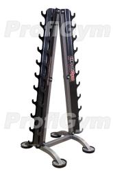 Стеллаж для фитнесс-гантелей на 10 пар типа «елочка» ProfiGym СТ-0410-K купить в Воронеже