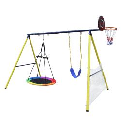 Комплекс уличный игровой с воротами UNIX Kids 4 в 1 Yellow купить в Воронеже